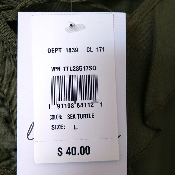 Love - fire women's sleeveless ruffle v neck olive green midi dress size L - Picture 8 of 9